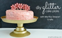 DIY Glitter Cake Plate and Flower Toppers