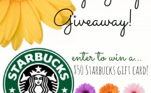 Win a $60 Starbucks Giftcard at anightowlblog.com