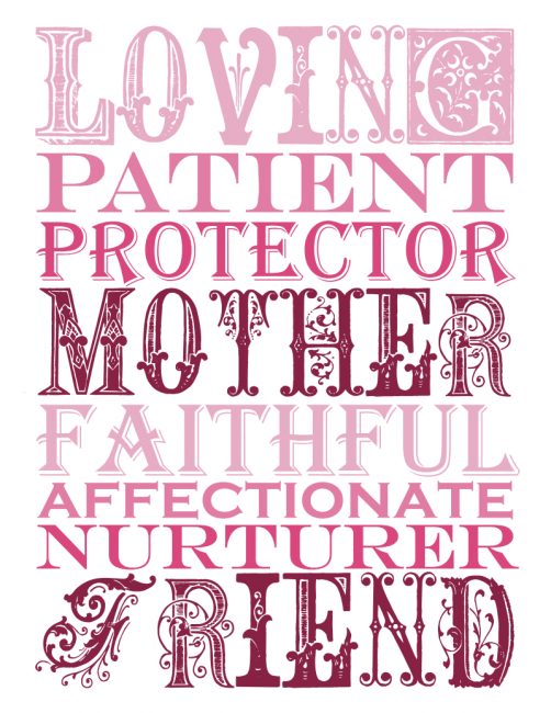 Free Mother's Day Subway Prints - 3 color combinations!
