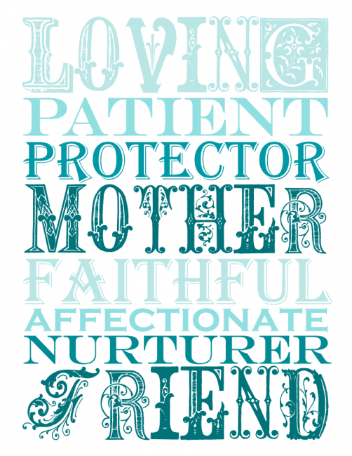 Free Mother's Day Subway Prints - 3 color combinations!