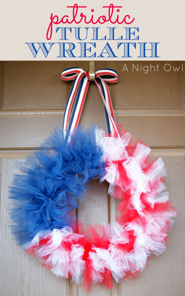 Patriotic Tulle Flag Wreath at A Night Owl