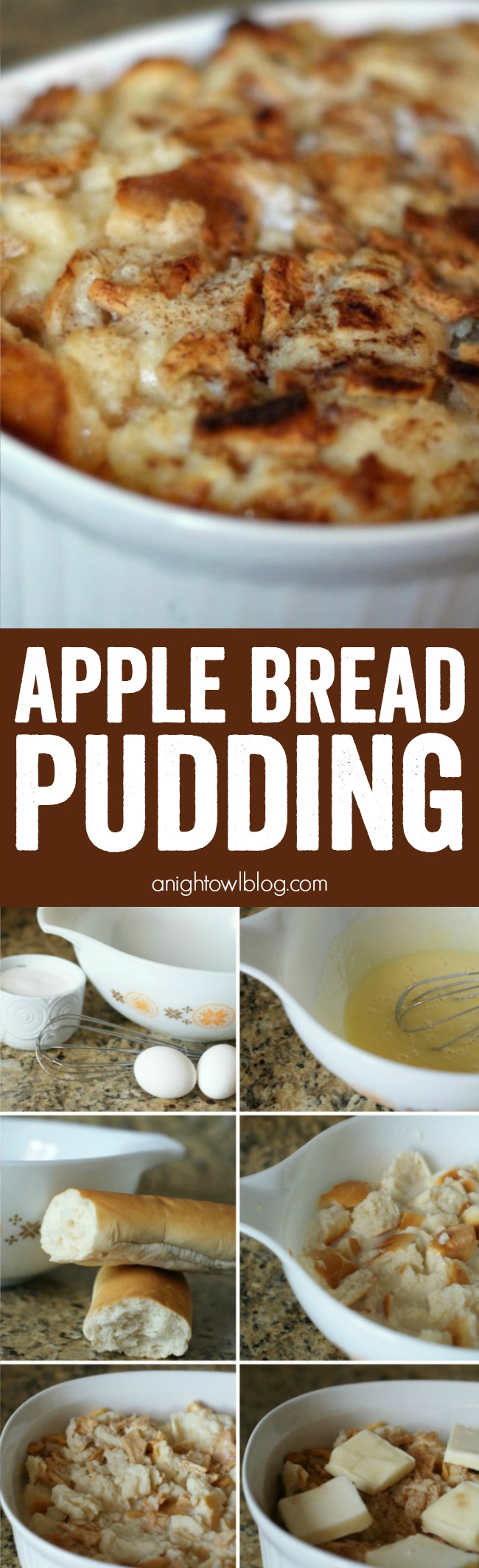 Apple Bread Pudding - all the flavors of fall in one easy and delicious dish! Perfect for a warm breakfast or afternoon snack! 