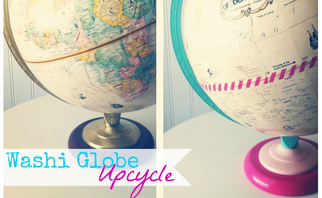 Washi Tape Globe Upcycle at @anightowlblog