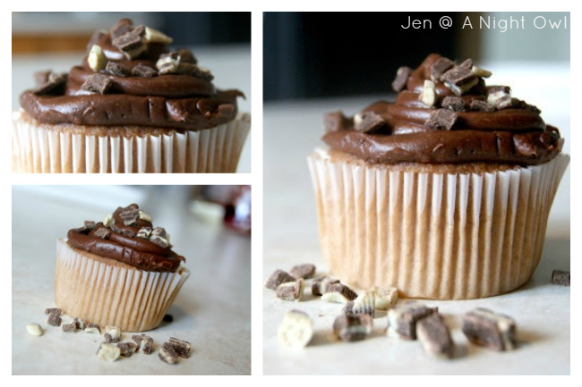 Minty Hot Cocoa Cupcakes at @anightowlblog
