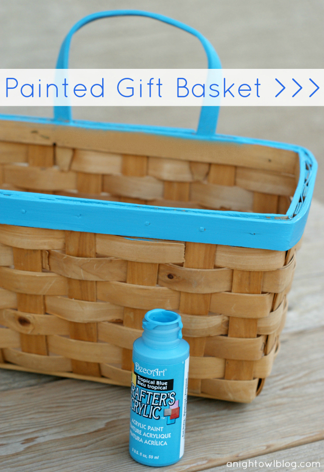 Ombre Painted Gift Basket at @anightowlblog