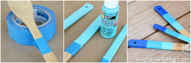 How to Make a DIY Ombre Painted Baking Utensils at @anightowlblog