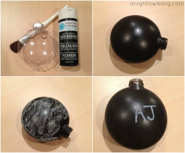 Make a chalkboard ornament for your kids to decorate!