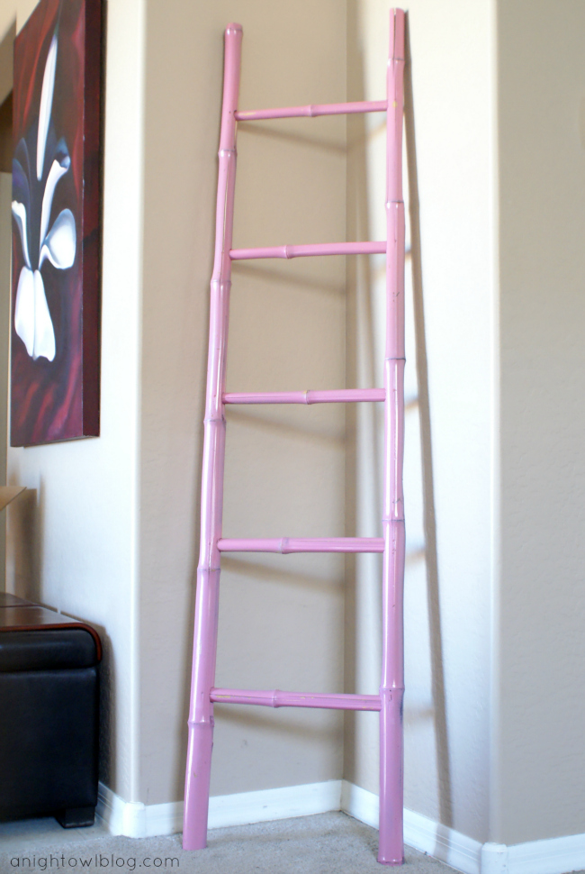Display your Christmas cards on a ladder with twine and clothespins!