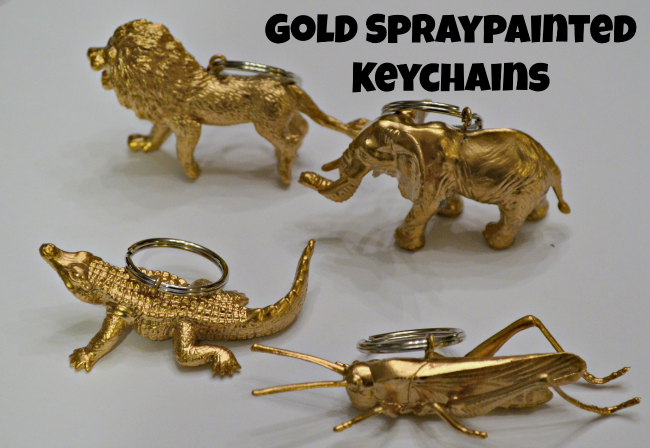 Gold Spraypainted Animal Keychains