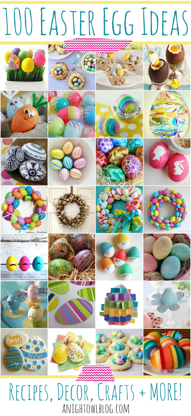 100 Easter Egg Ideas - Recipes, Decor, Crafts + MORE! Make your Easter an egg-cellent one with any of these great ideas! #Easter #Eggs #Holiday