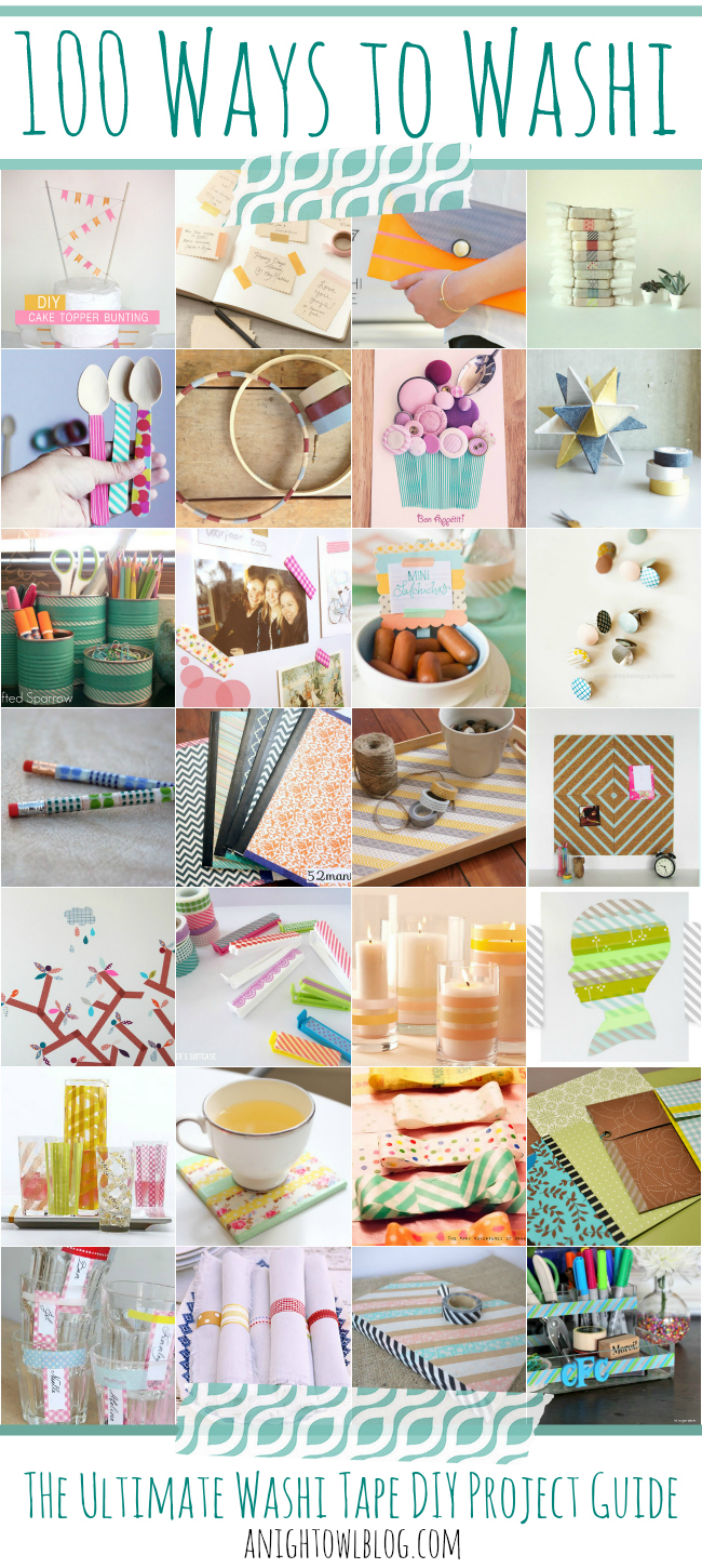 100 Ways to Washi - The Ultimate Washi Tape DIY Project Guide! TONS of great uses for your washi tape collection. #washi #washitape