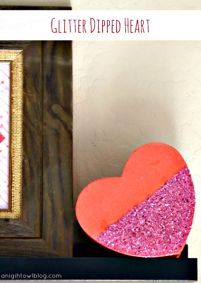 DIY Glitter Dipped Heart made with #MarthaStewartCrafts! #12MonthsofMartha