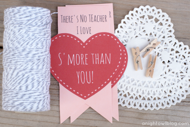 Teacher S'mores Mason Jar Valentines