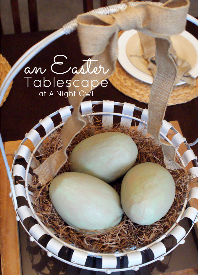 Easter Tablescape at A Night Owl Blog #easter #decor
