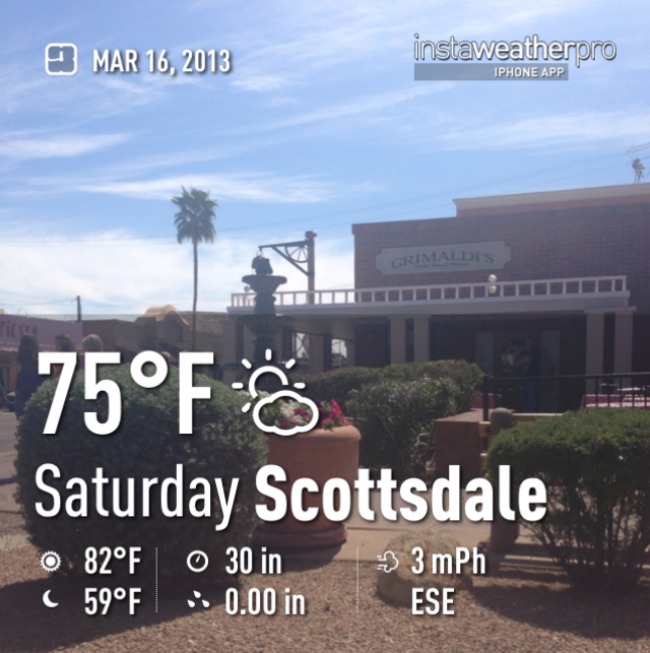 Gorgeous Weather in Scottsdale AZ via InstaWeatherPro