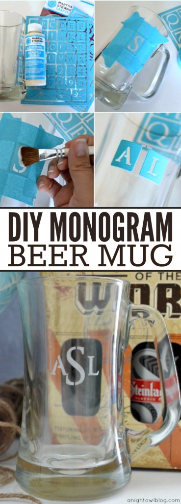 DIY Monogram Beer Mug