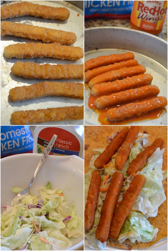 How to make an Easy Buffalo Chicken Wrap with Tyson Chicken Fries #ChickenFryTime