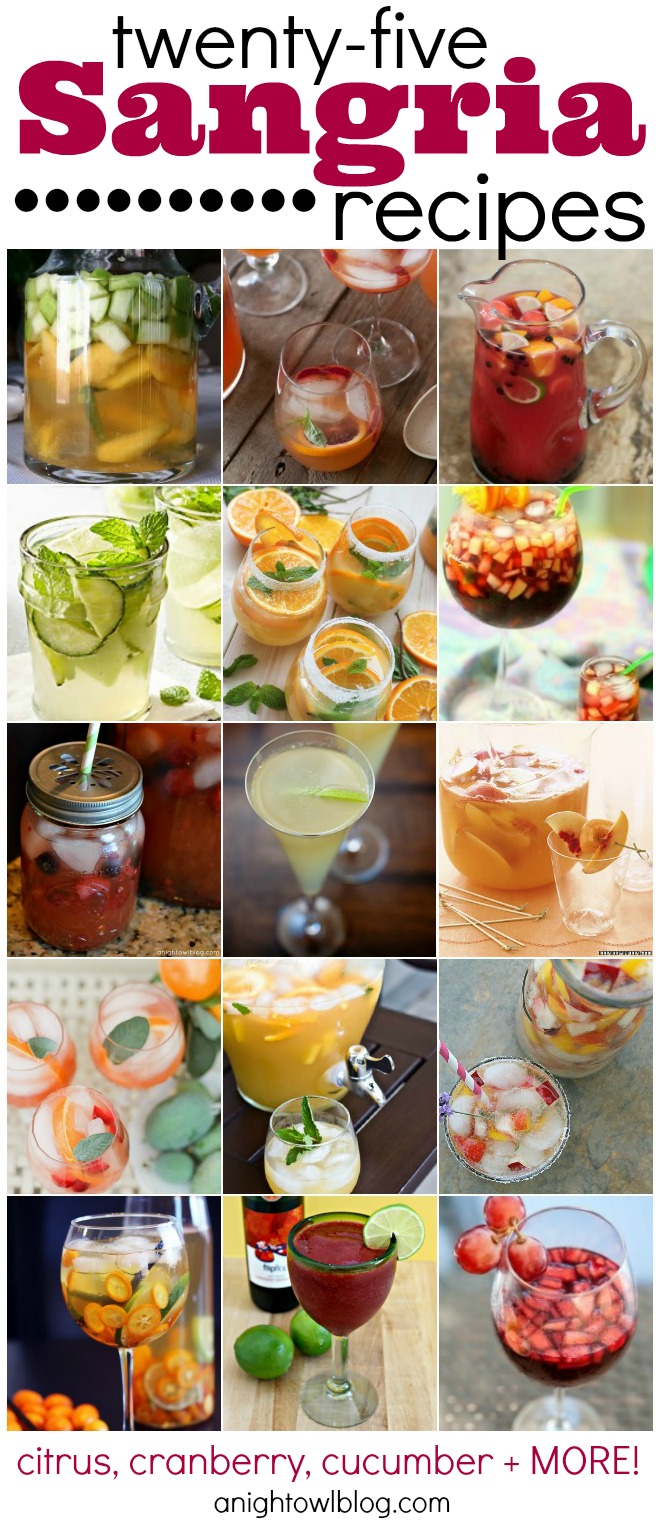 Grab fresh fruit, juice, brandy and your favorite wine and you're well on your way to these 25+ Amazing Sangria Recipes!