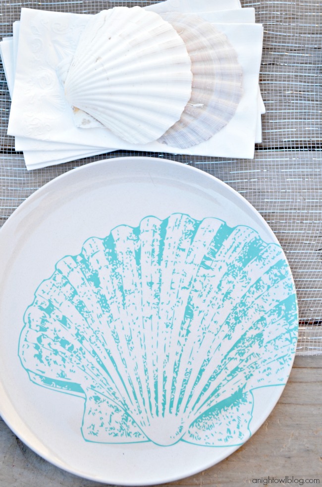 Seascape Plates from World Market #SummerFun