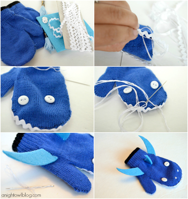 Beastly Mittens - how to make a Shark Mitten from Martha Stewart's Favorite Crafts for Kids