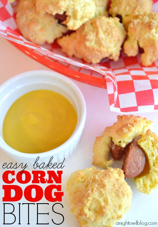 Easy Baked Corn Dog Bites Recipe | #appetizers #afterschool #backtoschool #snacks