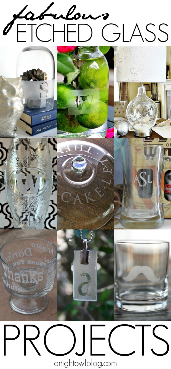 Fabulous Etched Glass Projects you can make with the new Silhouette Glass Etching Kit!