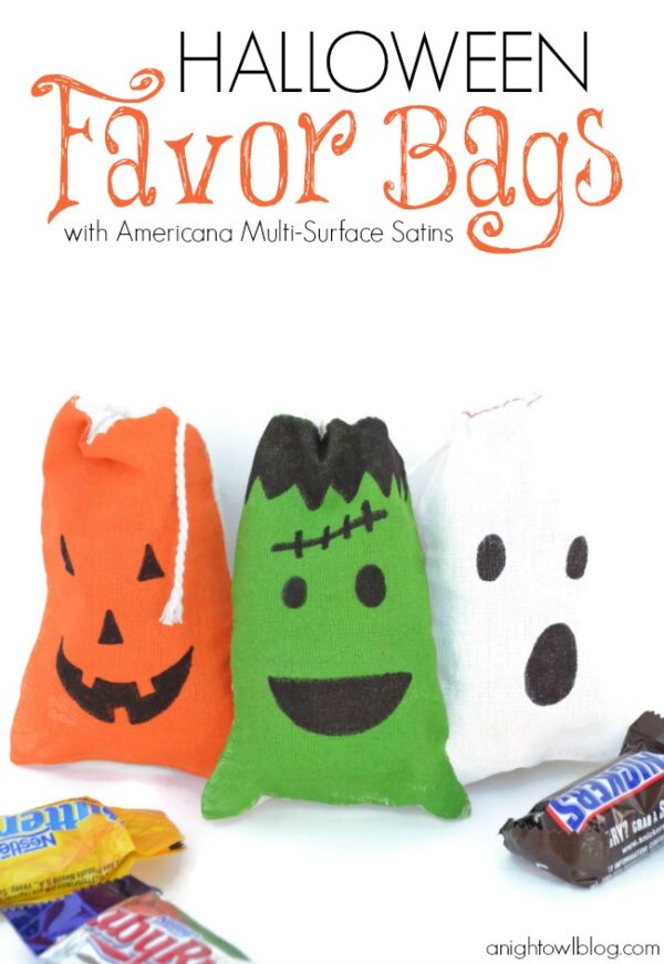 Halloween Favor Bags With Americana Multi-Surface Satins - A Night Owl Blog