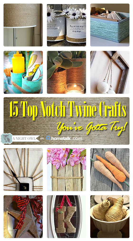 15 Top Notch Twine Crafts you've gotta try! | #twine #crafts #DIY #hometalk