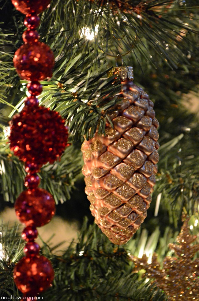 Gold  and Glitter Pinecone Ornaments from Michaels #JustAddMichaels