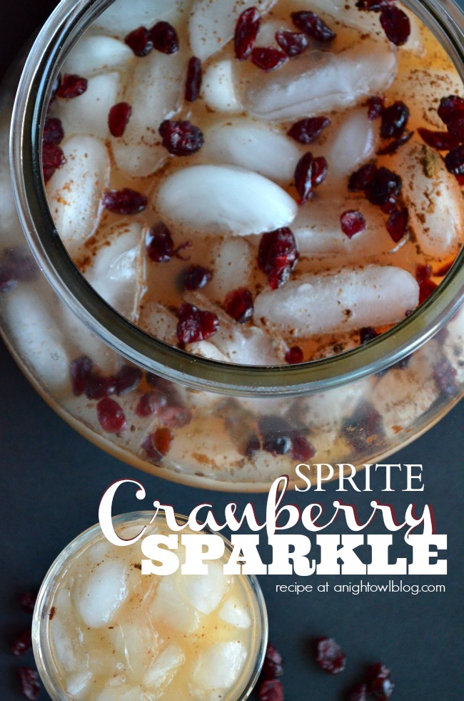 Sprite Cranberry Sparkle - a festive drink made with NEW Sprite Cranberry, perfect for the holidays! 