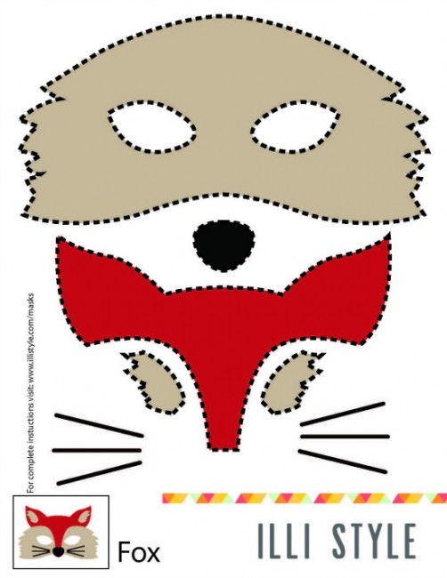 Fox Mask Printable Template via Illistyle.com | A Night Owl Blog