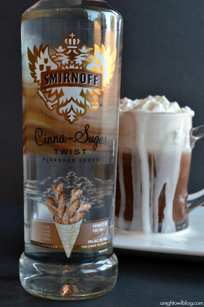 A delicious night-cap made with your favorite hot chocolate and Smirnoff Cinna-Sugar Vodka Whipped Cream!