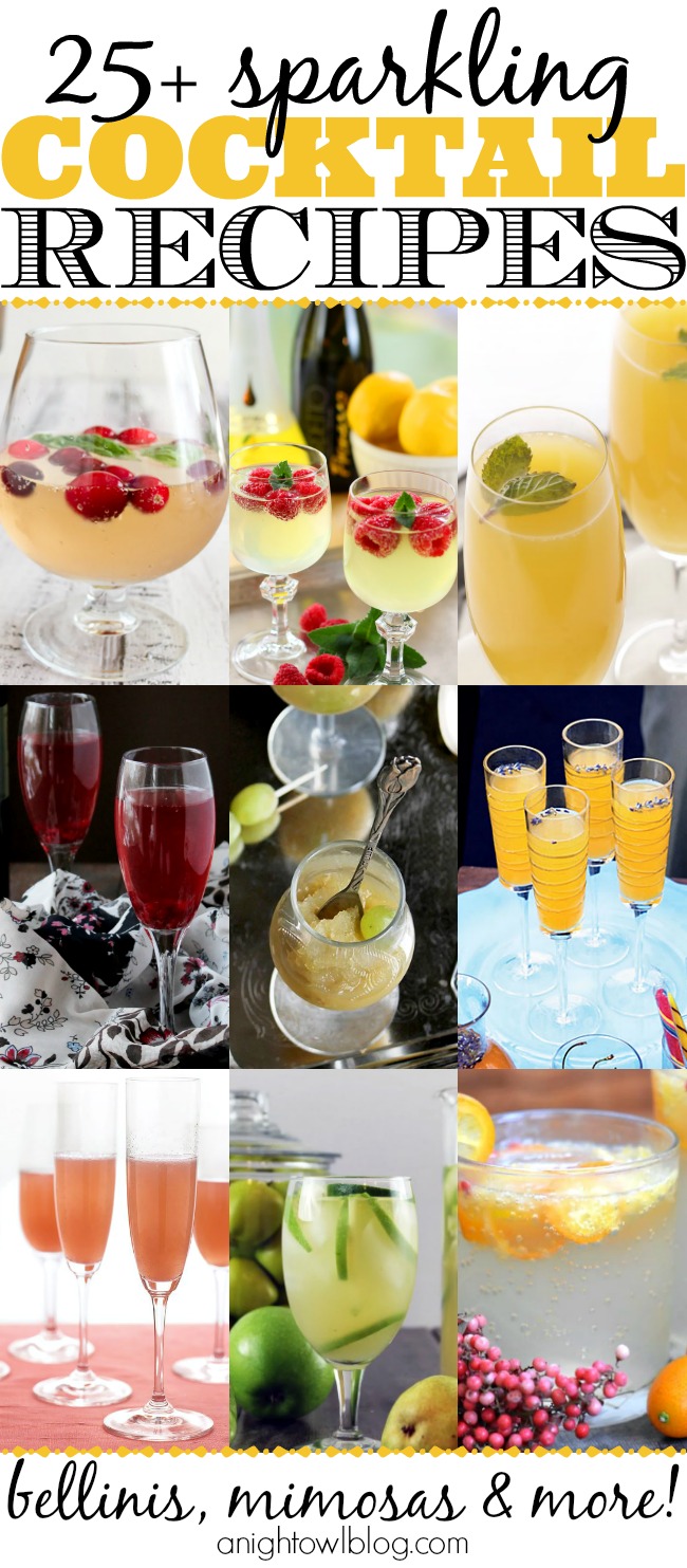 Perfect for New Year's Eve, ladies brunch or any special occasion! Sparkling cocktail recipes are the best!