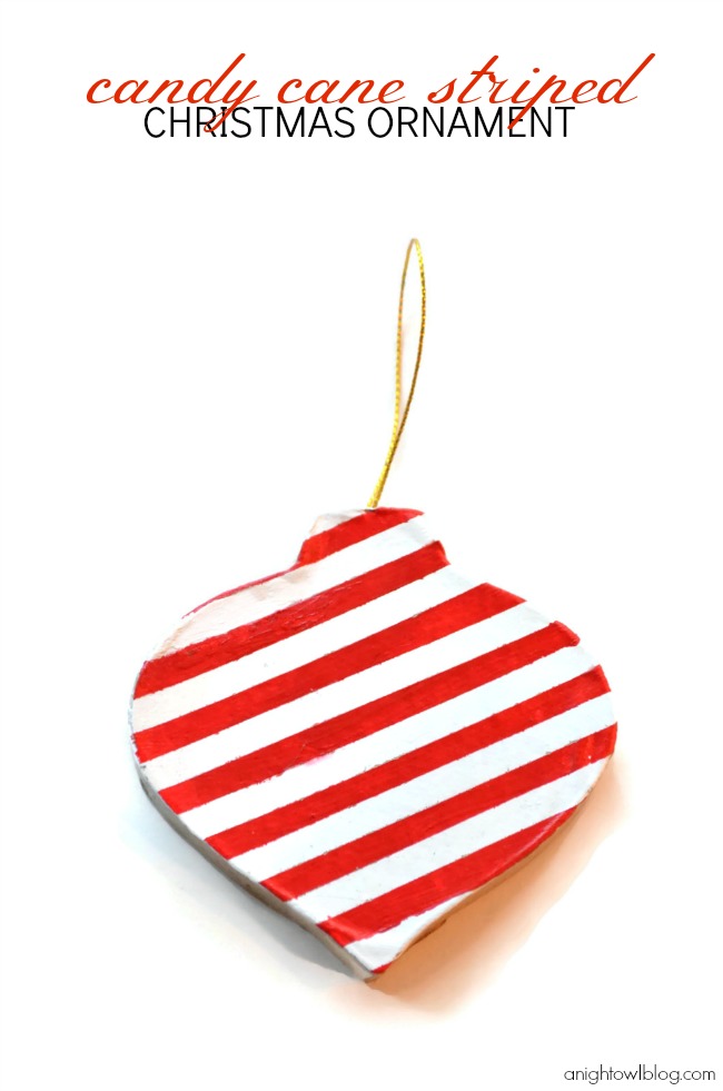 Check out this fun and easy handmade Candy Cane Striped Christmas ornament made with #MarthaStewartCrafts! #12MonthsofMartha