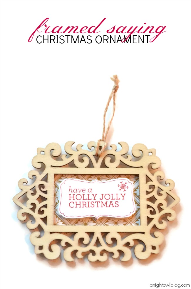 Check out this fun and easy handmade Framed Saying Christmas ornament made with #MarthaStewartCrafts! #12MonthsofMartha