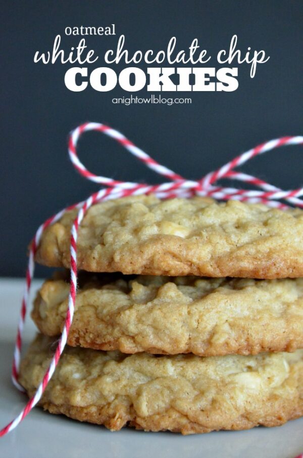 Oatmeal White Chocolate Chip Cookies - A Night Owl Blog