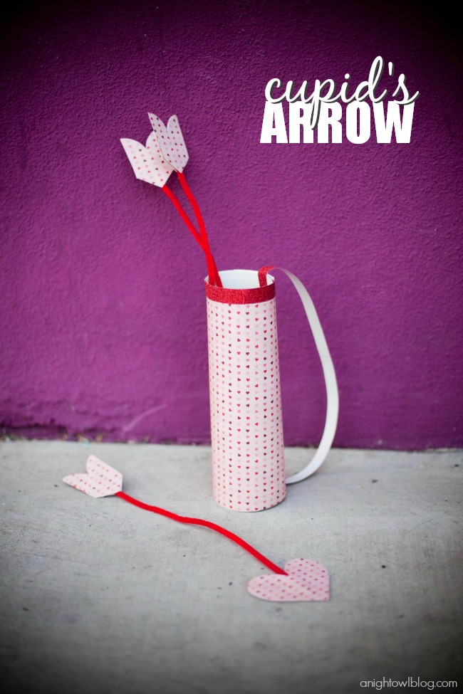 Make an adorable Cupid's Arrows and Quiver with paper, pipe cleaners and a coozie! | #valentines #marthastewartcrafts #12monthsofmartha