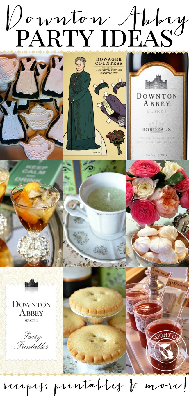 TONS of fun Downton Abbey Party Ideas to throw your own premiere or viewing party!