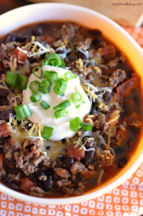 Easy Black Bean Chili - A Night Owl Blog