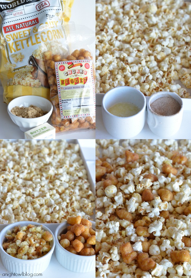 Gourmet Popcorn Recipes like this Churro Popcorn are the perfect addition to movie night! Pick up all the supplies you need at World Market!