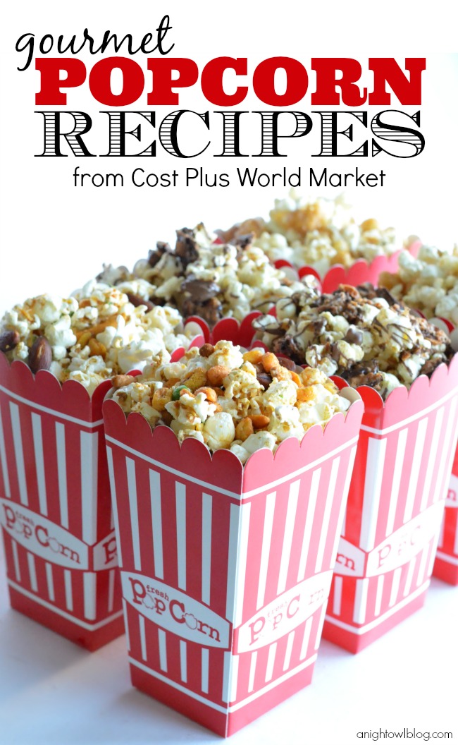 Gourmet Popcorn Recipes are the perfect addition to movie night! Pick up all the supplies you need at World Market!