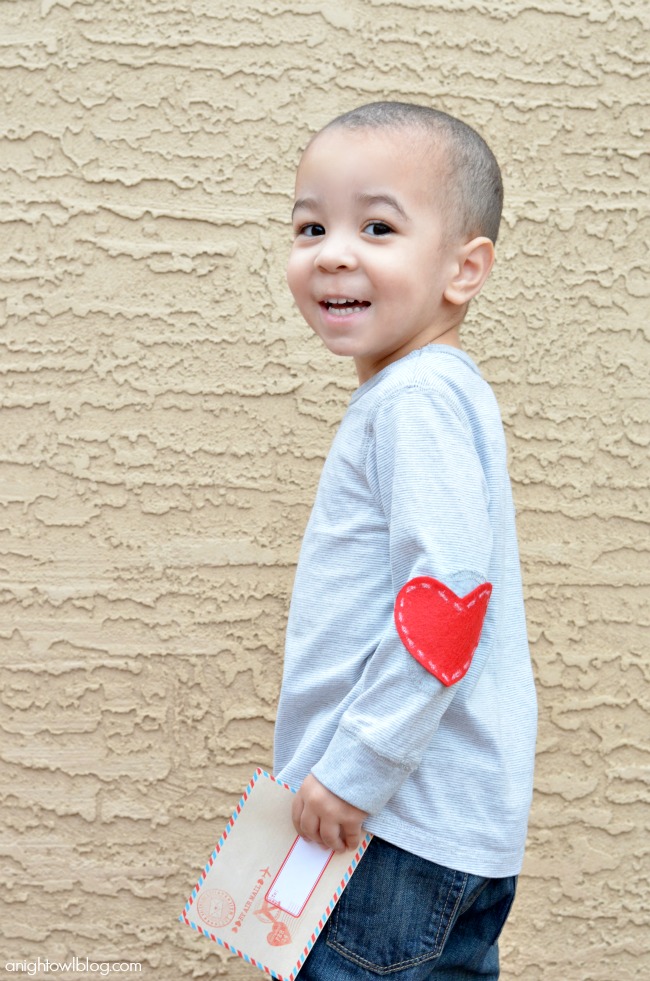 Add these no-sew Heart Elbow Patches to your clothes this year for easy Valentine's wear!