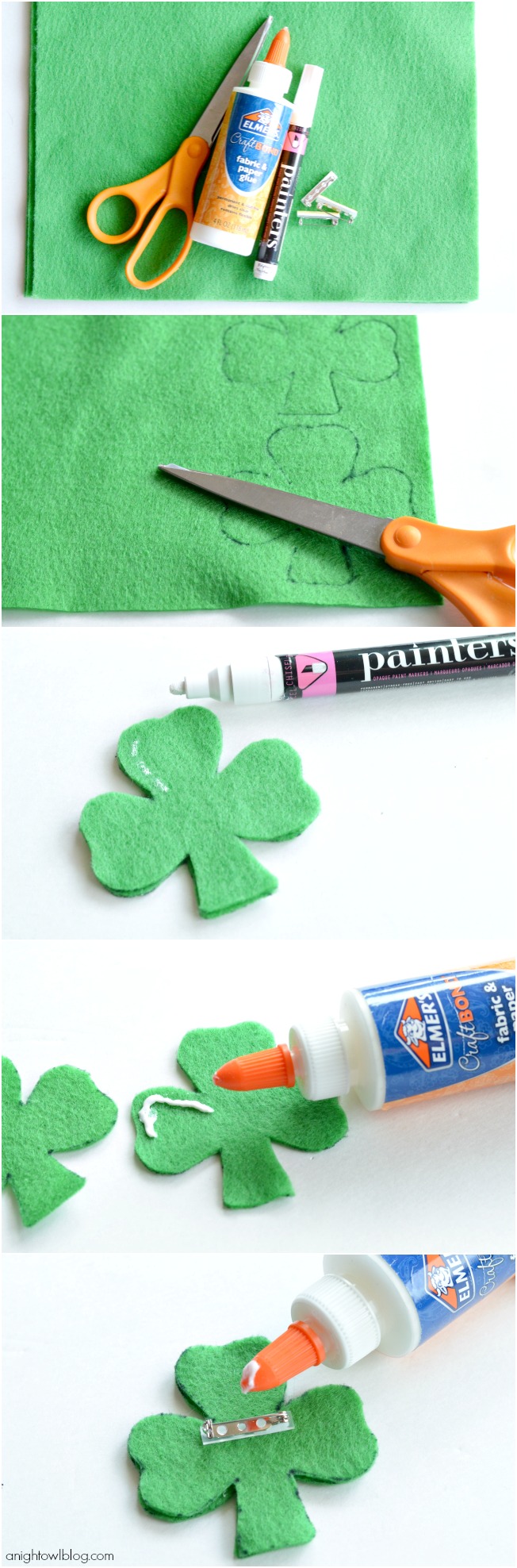 Be pinch-proof this St. Patrick's Day with this EASY No-Sew Shamrock Pin!