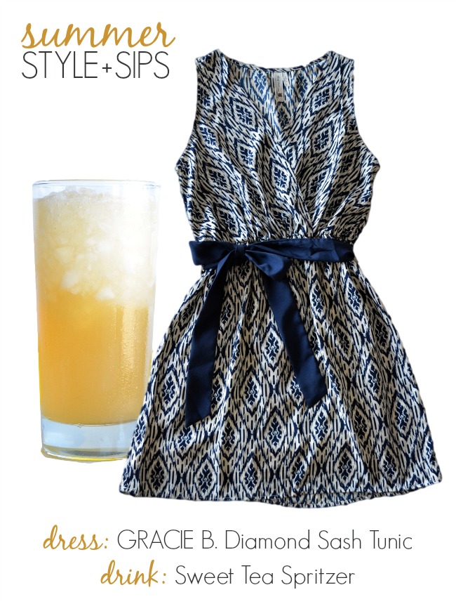 Summer Style and Sips: this Gracie B. Diamond Sash Tunic and Sweet Tea Spritzer make a sweet pair!
