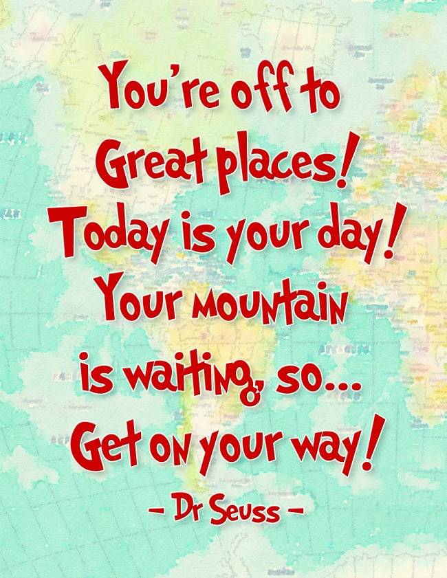 How fun are these Oh the Places You'll Go Dr. Seuss Printables? Perfect for kids spaces!