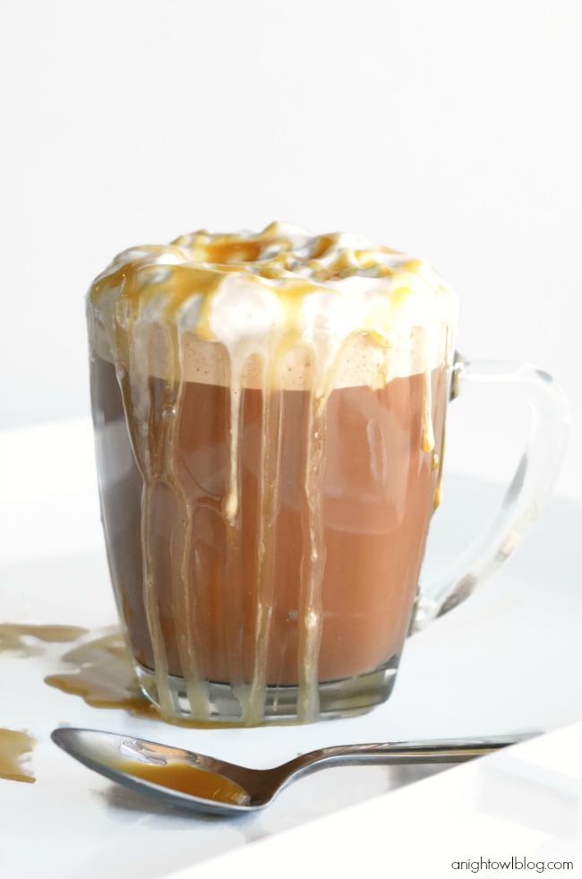 Easy Caramel Mocha Latte made with delicious Ovaltine Milk Chocolate!