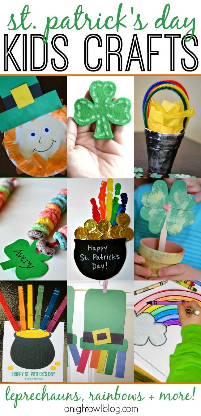 So many fun St. Patrick's Day Kids Crafts - leprechauns, rainbows and more!