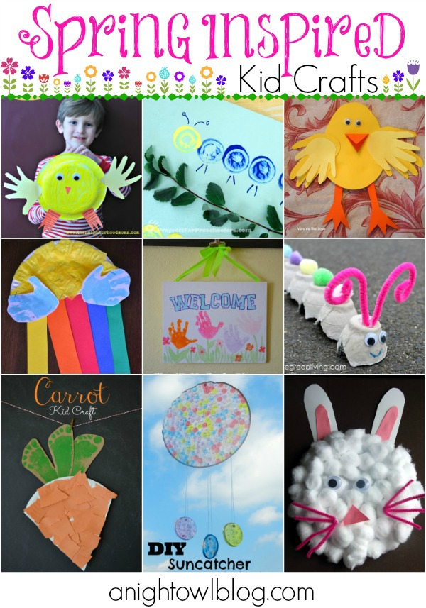 Spring Inspired Kids Crafts - such a great list of things to do with your kids this Spring!