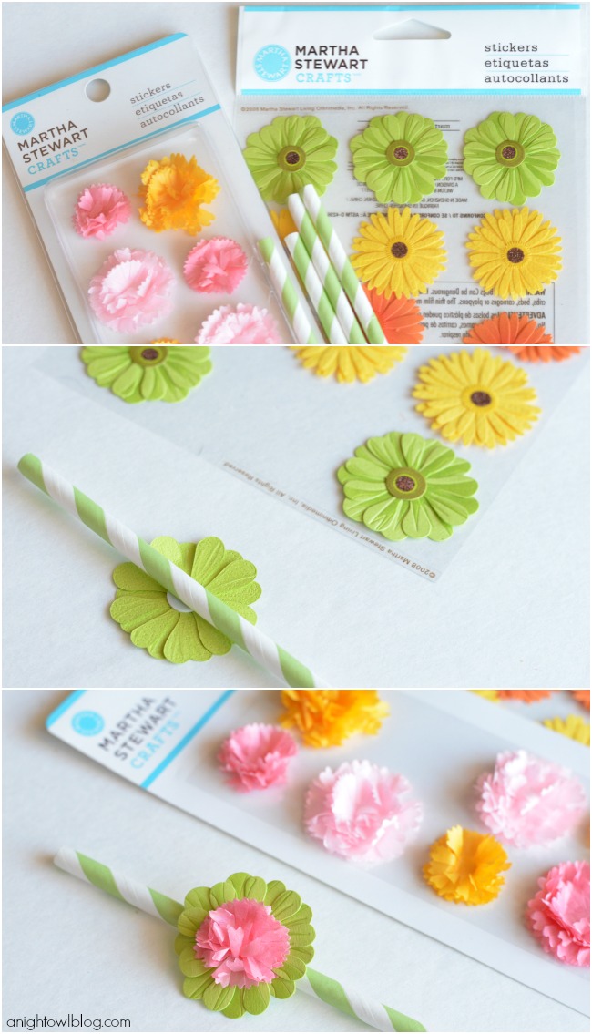 Floral Straws - embellish your party straws in just a few easy steps!