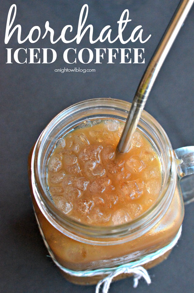 Horchata Iced Coffee - a yummy mix of iced coffee, milk and cinnamon!